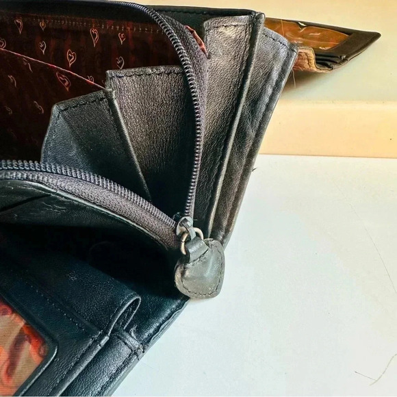 Vintage Brighton Croc Embossed Tri-Fold Leather Organizer/Wallet - Picture 10 of 14